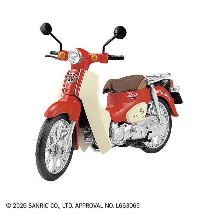 ＊日式雜貨館＊日本正版 日本限定販售 Honda Super Cub x 三麗鷗 聯名款機車擺飾 迷你模型機車套組 10款 三麗鷗聯名收藏擺飾