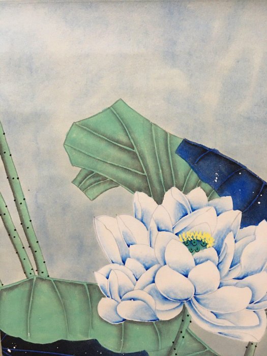 張大千字畫藍蓮花紙本中堂畫大四尺| Yahoo拍賣