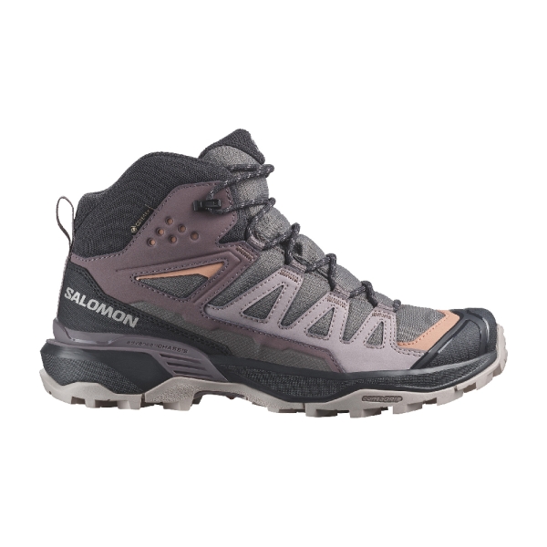 SALOMON 索羅門女X ULTRA 360 GTX 中筒登山鞋《李子紫/幻灰/棕