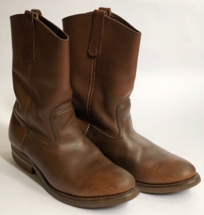 保證真品老品80s美國製RED WING 1155 PECOS BOOT 8.5E 棕色牛仔農場
