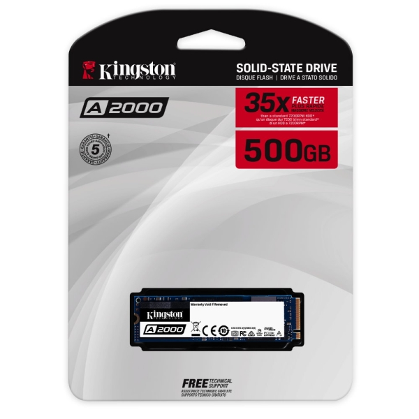 金士頓A2000 500G NVMe PCIe SSD Kingston M.2 SA2000M8/500G