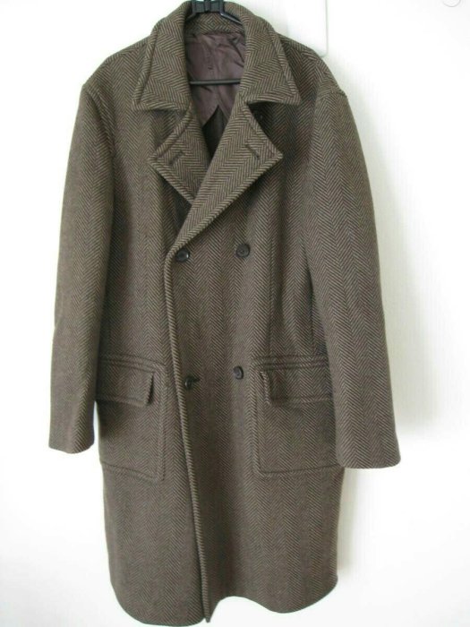 Calvin Klein ck長版100%羊毛 風衣 大衣 外套L號 gucci  lv bv burberry
