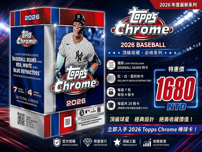 2026 Topps Chrome Baseball Factory Sealed Value Box
