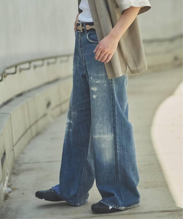 JOURNAL STANDARD TRANSFER DENIM CANNON 5PK PANTS 破壞牛仔褲。太陽