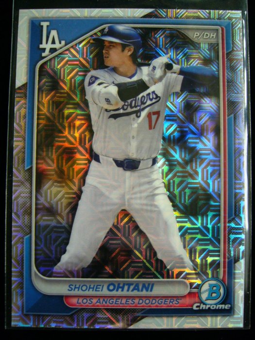 大谷翔平漂亮金屬格子亮面卡2024 Bowman Chrome Mega Box Mojo
