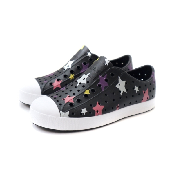 native JEFFERSON PRINT 洞洞鞋 中童 童鞋 黑/星星 15111501-9506 no544