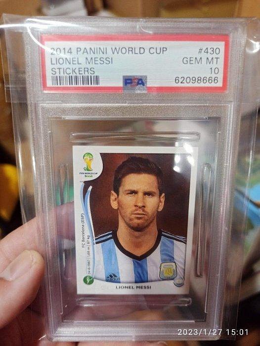 (小郭の舖) 2014 panini world cup messi psa10 阿根廷 梅西 少見值得收藏 現貨 檢附最新ebay結標價格