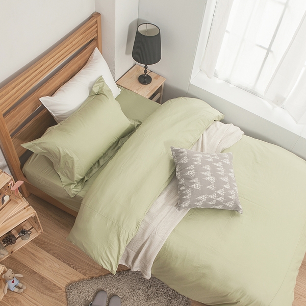 床包被套組 / 雙人【簡單生活-淺系列-多色可選】含兩件枕套 100%精梳棉 戀家小舖臺灣製