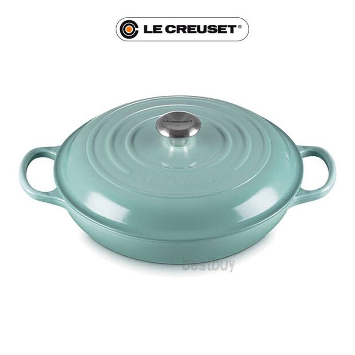 Le Creuset Sega 薄荷綠 淺圓鍋 淺鍋 淺底鍋 壽喜燒鍋 淺圓鑄鐵鍋 鑄鐵鍋 30cm 新款