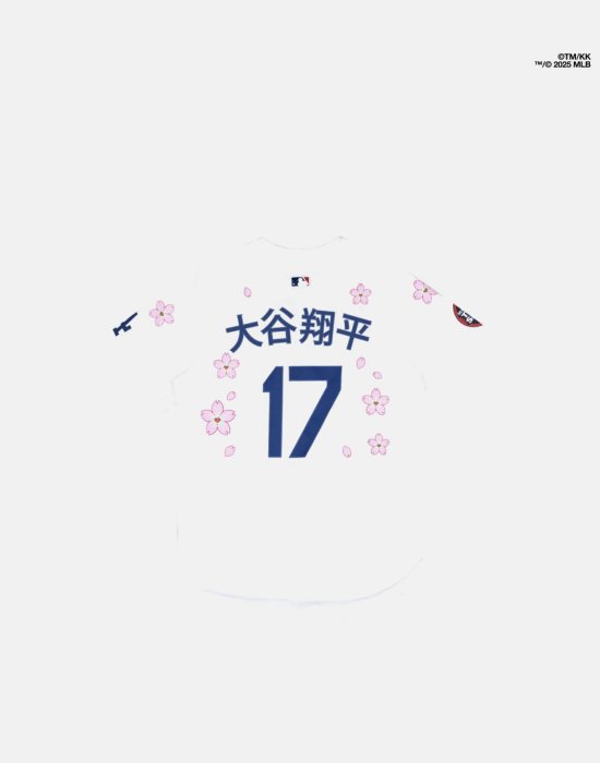 預購)村上隆X MLB 大谷翔平漢字櫻花球衣官網秒殺黃金尺寸XL