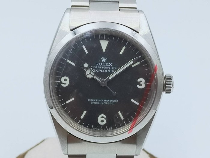 【發條盒子K0076】ROLEX 勞力士 Explorer I 探險家1016 數字黑面自動經典鍊帶錶 附RSC單據