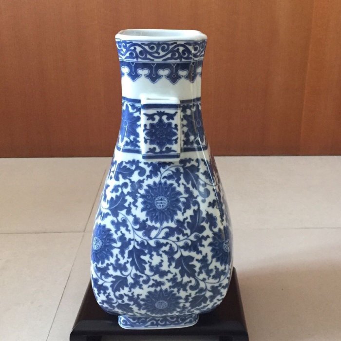 青花福壽貫耳壺台北故宮複製款曉芳窯可參考| Yahoo拍賣