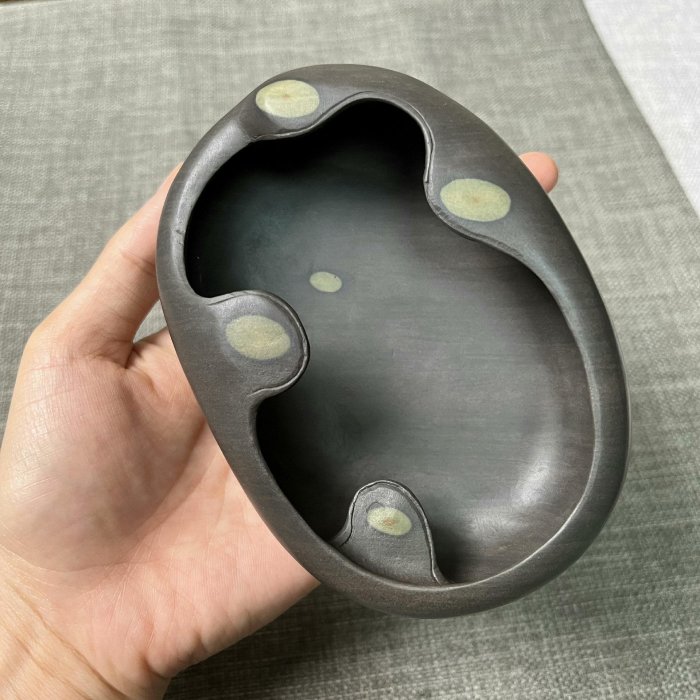 嚴選5寸梅花坑多石眼端硯筆洗，正宗肇慶文房四寶硯臺名家之作梅花坑