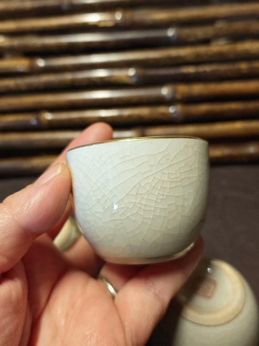 九谷燒五件茶杯嚴選手繪繡球花紋新舊如初老器新作鎮宅佳品經典款識九谷