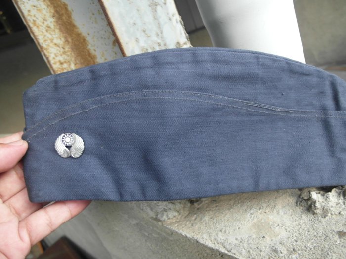 47年----空軍士官藍人布----船形帽-----國軍----軍帽----大盤帽