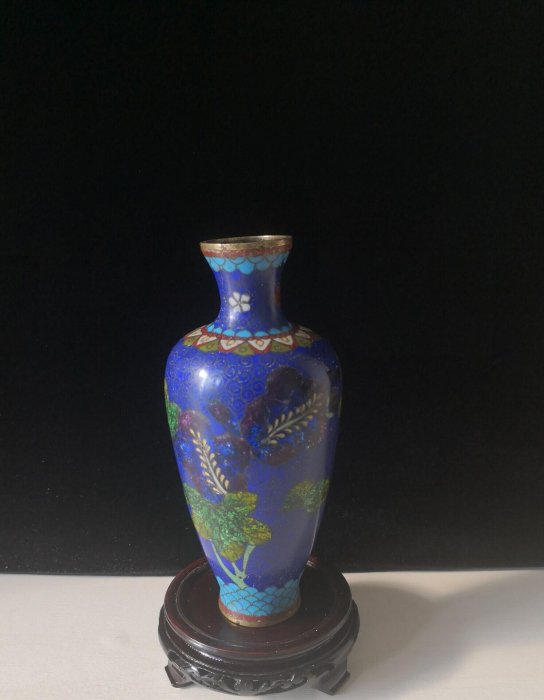 日本景泰藍花瓶古董七寶燒擺件經典銅胎掐絲琺瑯彩藝術品動感實拍圖案