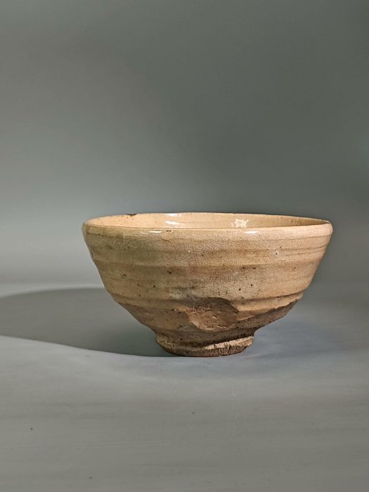 樂燒赤樂井戶茶碗醍醐窯初代島荷平號樂阿彌稀少藏出口沿有兩處金