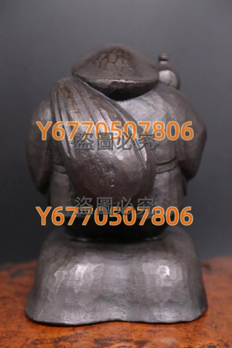 日本雕刻名家石崎秀峰造《鑄銅制大黑天立像》 日本古美術作品