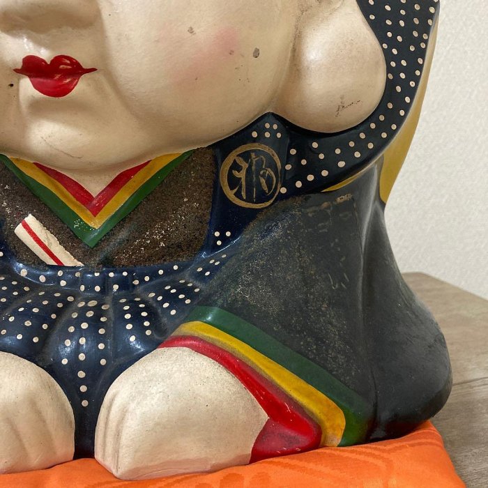 時代福助人形　縁起　手描き　招福置物　珍品〈検 招き猫　こけし　七福神　常滑焼 時代福助人形縁起手繪招福置物珍品〈檢招き貓こけし七福神常滑燒