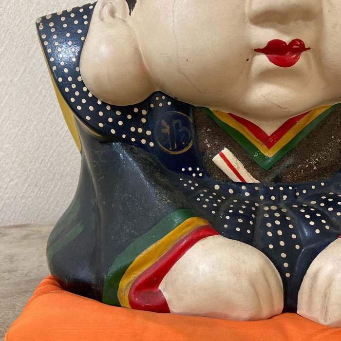 時代福助人形縁起手繪招福置物珍品〈檢招き貓こけし七福神常滑燒