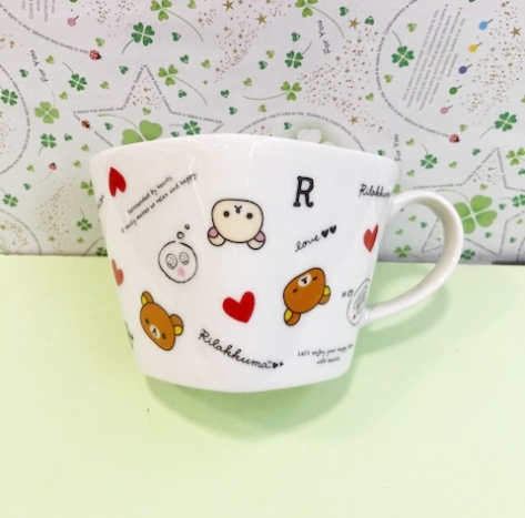 【震撼精品百貨】Rilakkuma San-X 拉拉熊懶懶熊~拉拉熊心型馬克杯-白色/頭#75220