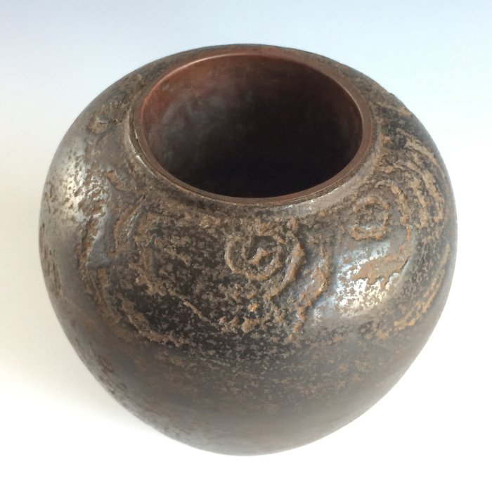 銅製 花器 瑞正造 薄端鳳凰 本物保証，新作 tB10082 瑞正 造 鋳銅