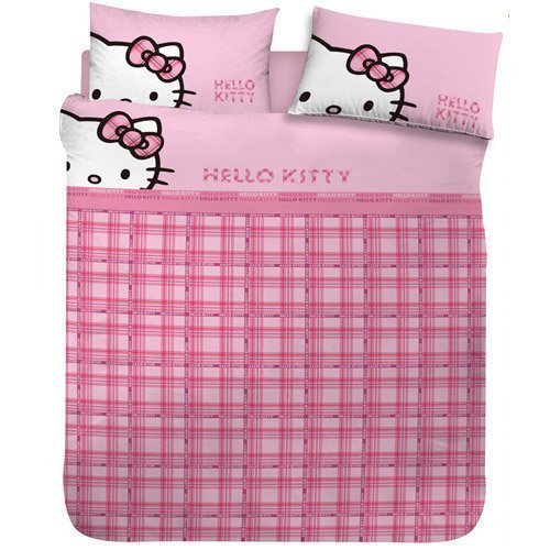 (免運)100%精梳棉單人床包兩用被三件組【Hello Kitty蘇格蘭】 純棉三麗鷗正版卡通 臺灣製MIT~華隆寢飾