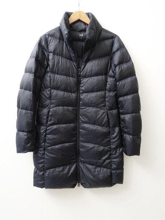 日本品牌 UNIQLO 女款 黑色 長板 輕羽絨外套 S號