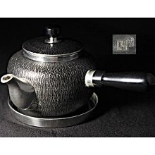 桑園の】美品!! 日本老字號本錫錫半377g 嵯峨野茶器組壺托側把壺T