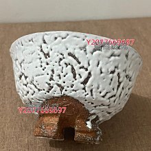 日本帶回壽雪白萩釉鬼萩割高臺茶碗萩燒光彩庵山根清玩作上位作品
