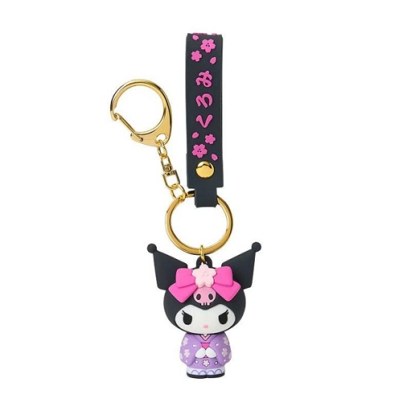 【震撼精品百貨】酷洛米 Kuromi~日本SANRIO三麗鷗 酷洛米立體矽膠造型鑰匙圈-和服款*28734
