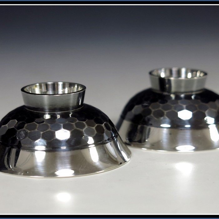 勇福堂》】日本純銀杯組－金工師河內光明製【純銀手工鎚打內鍍金茶（酒