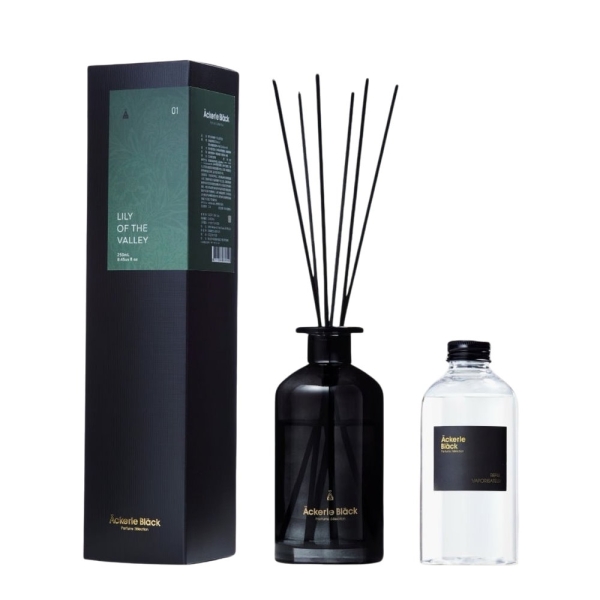 【1+1囤貨組】Ackerle Black阿克黑精油擴香套組 (擴香精油250ml+補充瓶300ML 加贈 擴香棒)