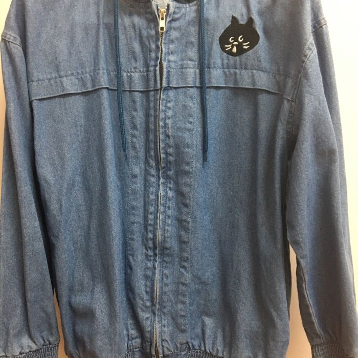☆I LOVE a la sha gozo ☆日單nya /ne net 驚訝貓 淺藍牛仔連帽外套 薄款~現貨/牛仔外套