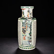 可議價清康熙五彩人物故事紋棒槌瓶高45厘米寬20厘米4 【藏寶古玩