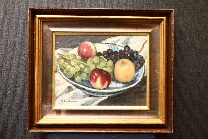 10/8結標第一美術協會石川重信手繪老油畫靜物XDI0168 -油畫框畫西畫