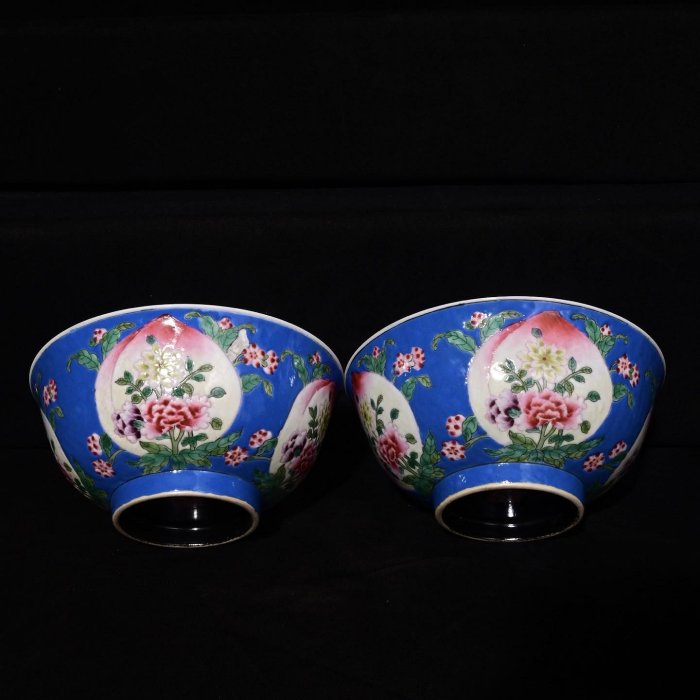 清康熙年制琺瑯彩花卉紋碗，高7×15.4厘米??60038711禦窯、 青花、古玩