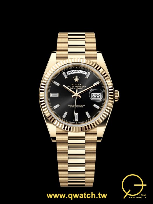 【Q Watch名錶交流】ROLEX 勞力士 228238 黑冰糖面🔹蠔式 Day-Date 40 原鑲鑽石時標  2025年全新