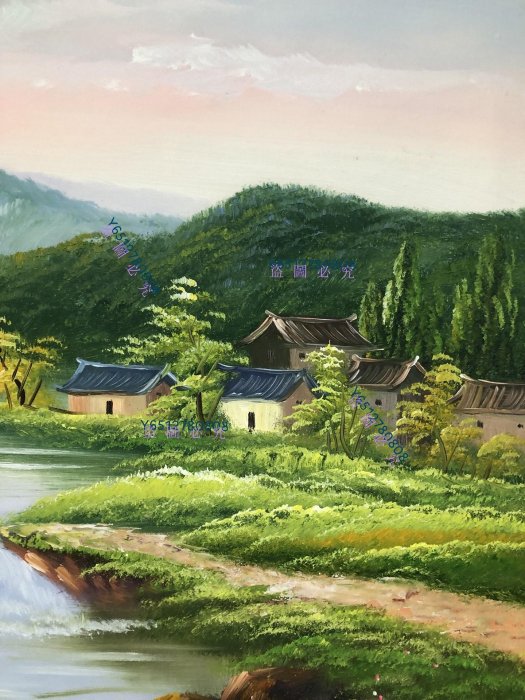 純手描き 油画 風景画 吴冠中 作品図 中国絵画 約60×71cm 未表装 121【吳冠中】風景，純手繪油畫，尺寸100*69cm左右，900135220【東方