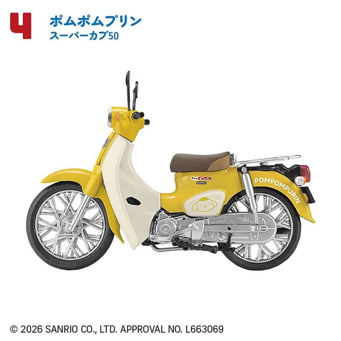 ＊日式雜貨館＊日本正版 日本限定販售 Honda Super Cub x 三麗鷗 聯名款機車擺飾 迷你模型機車套組 10款 三麗鷗聯名收藏擺飾