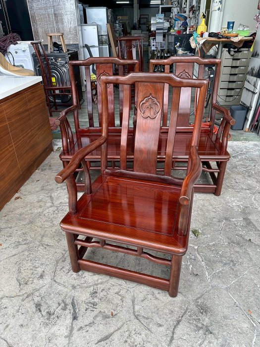 吉田二手傢俱❤紅木太師椅 仿古傢俱 公婆椅 實木椅 原木椅 單人椅 餐椅