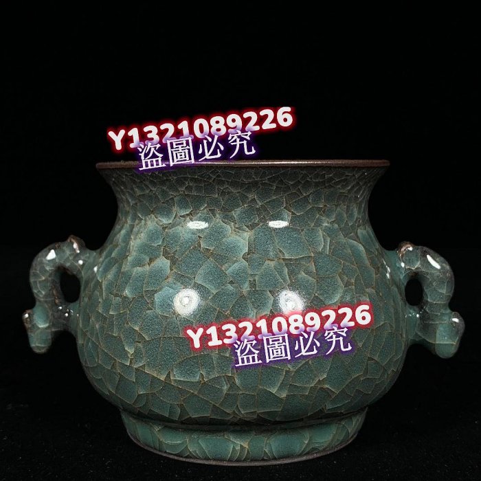 文房具　雙耳香爐 宋時代　レア　汝窯 陶器　冰裂纹 貫入 文房具 雙耳香爐 宋時代 レア 汝窯 陶器 冰裂纹 貫入