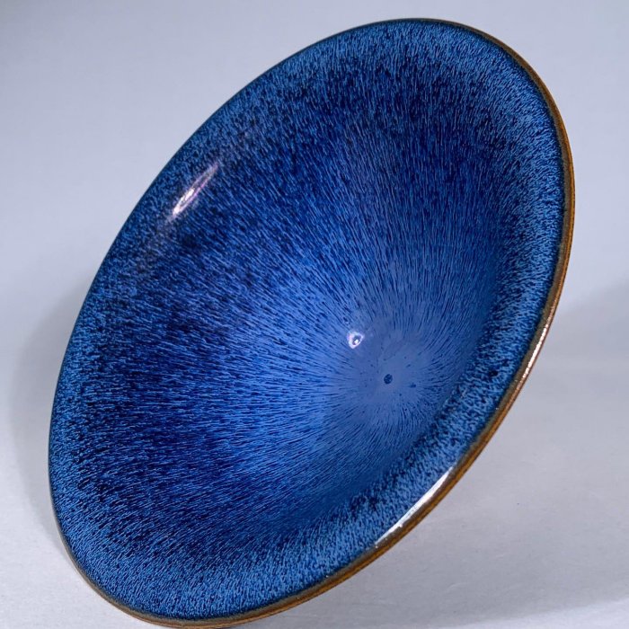 宋建窯藍釉兔毫盞，高8直徑21cm，3001642 瓷器官窯汝窯【古雲