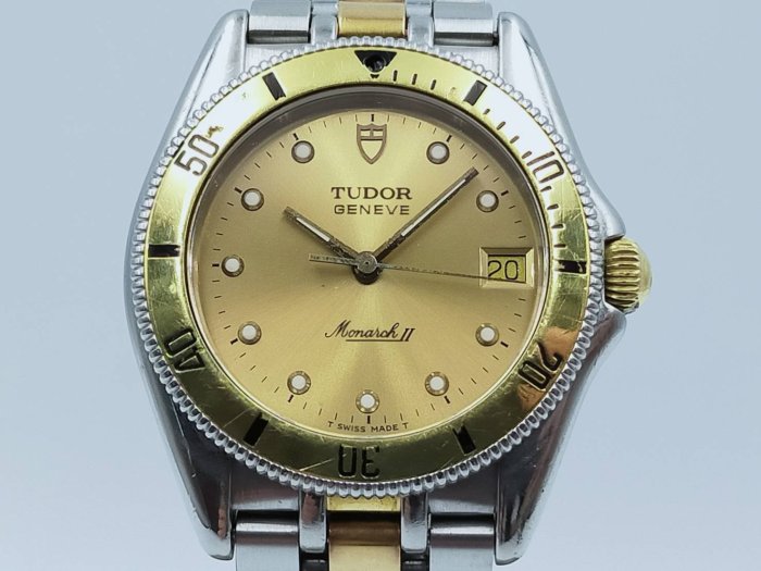 【發條盒子R1573】TUDOR帝舵 MonarchⅡ百米潛水系列 15753 18K半金/不銹鋼 石英經典錶款 原廠單