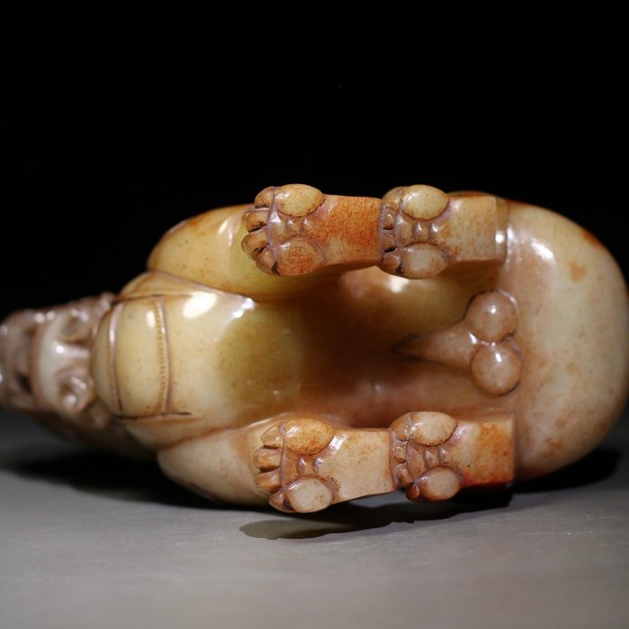 18896和田玉舊藏迴流精品玉獅子玉質剛性細膩油潤包漿醇厚沁色自然雕工