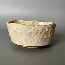 日本帶回，志野燒抹茶碗，矢野景川，全品，尺寸長14.5寬12高7.5， 舊藏