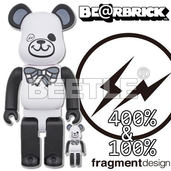 BEETLE BE@RBRICK FREEMASONRY FRAGMENT 全視之眼白黑閃電100 400