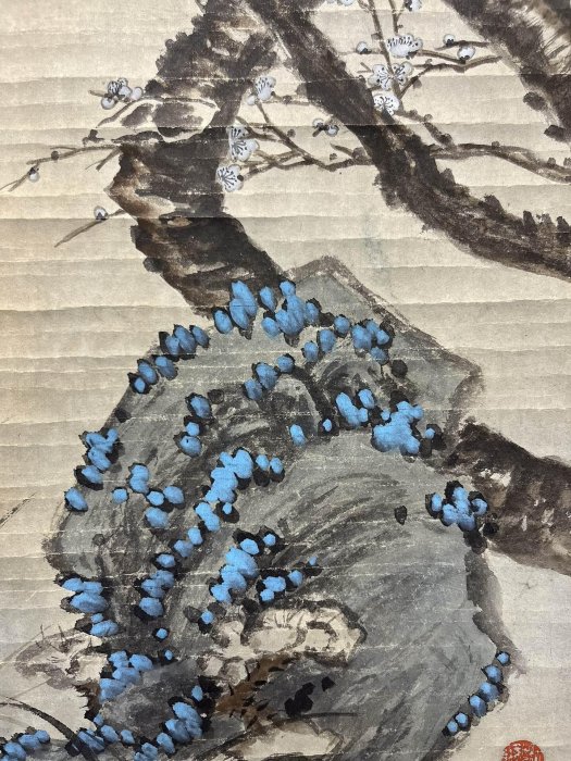 李朝絵画 姜信祚 老石 金剛山人 筆 紙本水墨画 掛軸 李朝絵画 姜信祚
