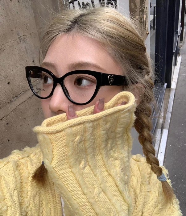 CHANEL 玳瑁愛心眼鏡框