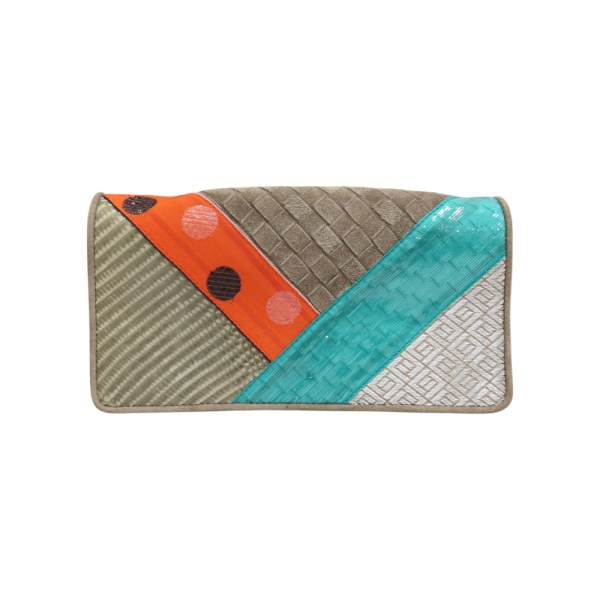 BOTTEGA VENETA BV 寶緹嘉多色羊皮 Multicolor Patchwork Clutch 扣式 長夾134829【二手名牌BRAND OFF】